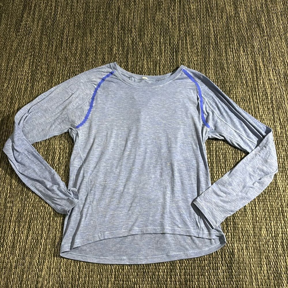 Lululemon Stop Drop & Squat Long Sleeve Sheer Heathered Blazer Blue Size 6
